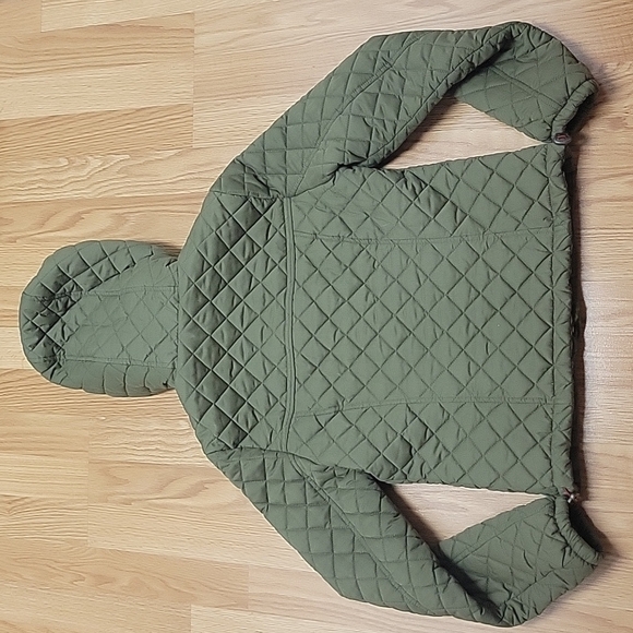 Abercrombie & Fitch Hooded coat small Quilted army Green EUC - Picture 11 of 11